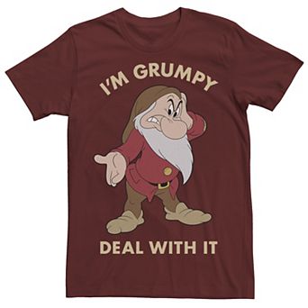 Disney's Snow White Men's I'm Grumpy Deal With It Portrait Tee
