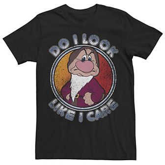 Disney's Snow White Dwarf Grumpy Do I Look Like I Care Men's Tee