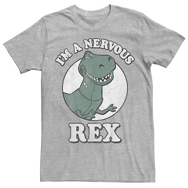 Mens Disney Pixar Toy Story I'm A Nervous Rex Dinosaur Tee