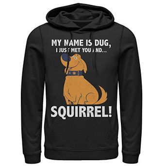Disney / Pixar's UP Dug Men's Just Met and SQUIRREL! Hoodie