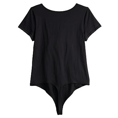 Juniors' Plus Size SO® Seamless Short Sleeve Bodysuit