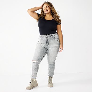 Juniors' Plus Size SO® Seamless Short Sleeve Bodysuit