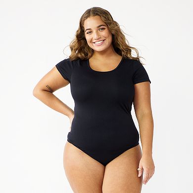 Juniors' Plus Size SO® Seamless Short Sleeve Bodysuit