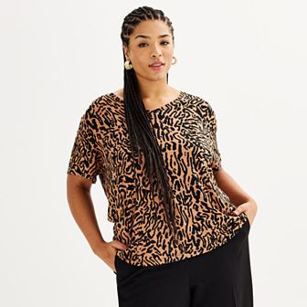 Plus Size Nine West Essential Soft Spun Short Sleeve V-Neck Tee
