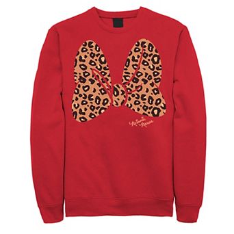 Disney's Minnie Mouse Men's Leopard Print Bow Sweatshirt