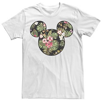 Disney's Mickey Classic Floral Mickey Big Face Men's Graphic Tee