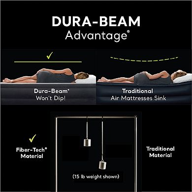 Intex Dura Beam Deluxe Pillow Raised Air Mattress Bed with Built In Pump, Twin