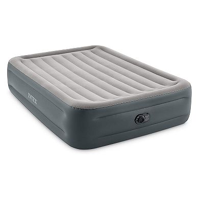 Intex Dura Beam Essential Rest Blow Up Queen Mattress Air Bed with Built In Pump