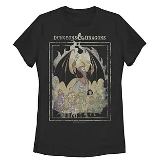 Juniors' Dungeons And Dragons Distressed Group Portrait Tee