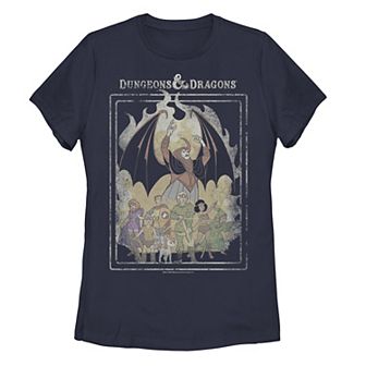 Juniors' Dungeons And Dragons Distressed Group Portrait Tee