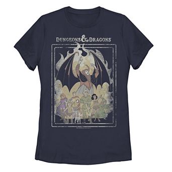 Juniors' Dungeons And Dragons Distressed Group Portrait Tee