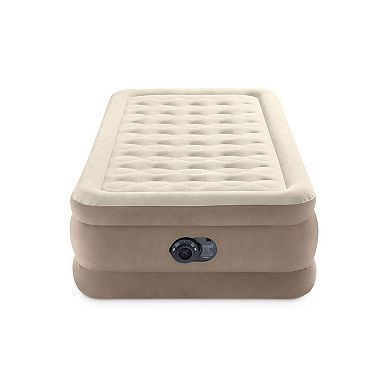 Intex 64427ED Dura-Beam Deluxe Ultra Plush Air Mattress w/Built-in Pump, Twin