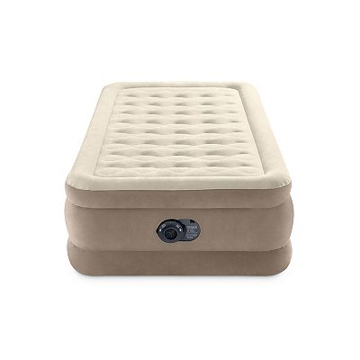 Intex 64427ED Dura Beam Deluxe Ultra Plush Air Mattress w Built in Pump Twin