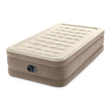 Intex 64427ED Dura-Beam Deluxe Ultra Plush Air Mattress w/Built-in Pump, Twin