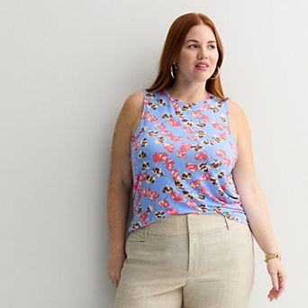 Plus Size Nine West Essential Easy High-Neck Tank