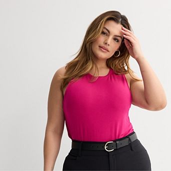 Plus Size Nine West Essential Easy High-Neck Tank