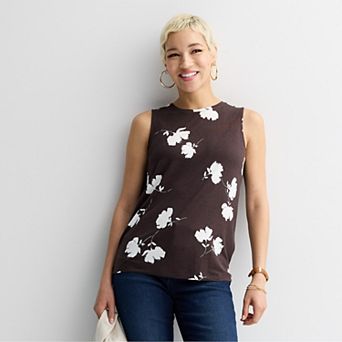 Petite Nine West Essential High Neck Tank Top