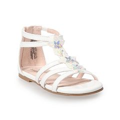 New Girls Toddler Jumping Beans Lael Sandals Style 085870 White 99P lr 