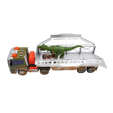 Maxx Action Truck and Dino Trailer Die-Cast Vehicle Set