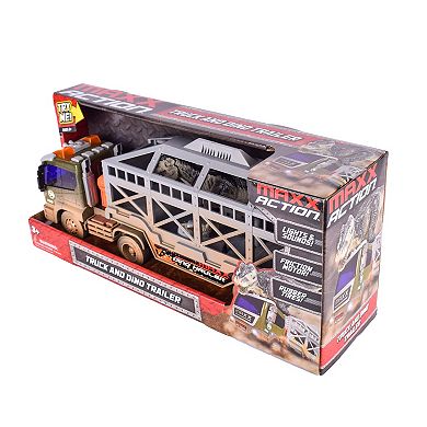 Maxx Action Truck and Dino Trailer Die-Cast Vehicle Set