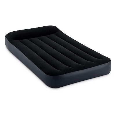 Intex Dura Pillow Rest Classic Blow Up Mattress Air Bed with Built In Pump Twin