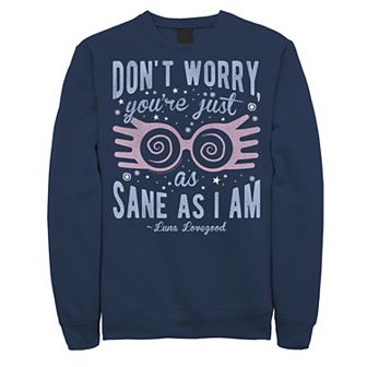 Mens Harry Potter Luna You're Just As Sane As I Am Quote Fleece
