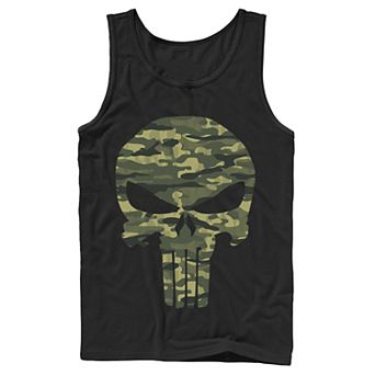 Men's Marvel The Punisher Camo Skull Symbol Tank Top