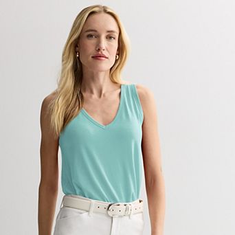 Petite Nine West Essential V-Neck Easy Tank Top