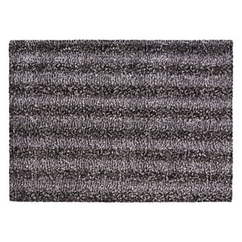 Mina Victory Faux Fur Gray Striped Indoor Throw
