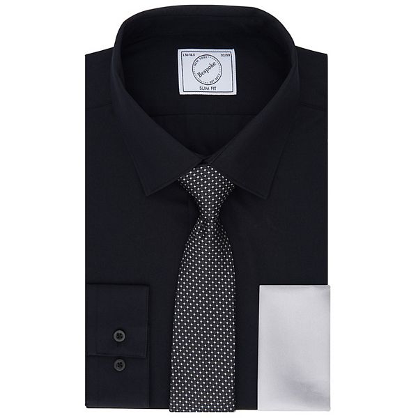 Men's Bespoke Slim-Fit Dress Shirt, Pocket Square & Tie Set