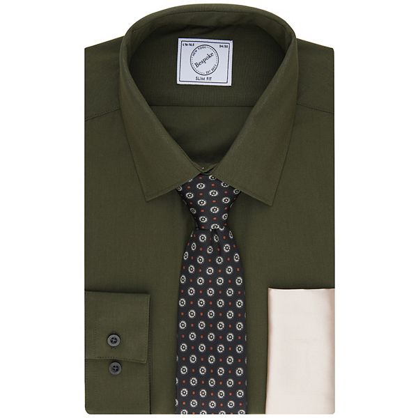 slim fit dress shirt and tie
