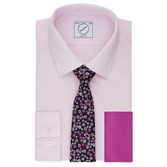 Men's Bespoke Slim-Fit Dress Shirt, Pocket Square & Tie Set
