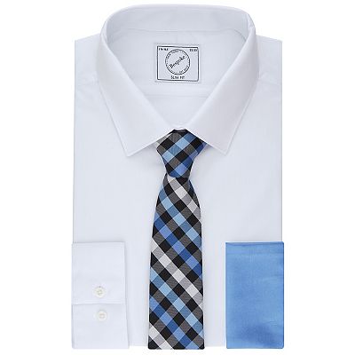 slim fit dress shirt and tie set Men's Bespoke Slim-Fit Dress Shirt, Pocket Square & Tie Set