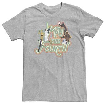 Big & Tall Star Wars May The Fourth Be With You Sticker Portrait Tee
