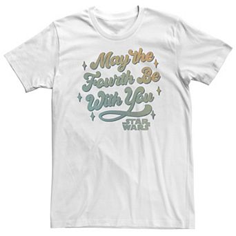 Big & Tall Star Wars May The Fourth Be With You Retro Gradient Portrait Tee