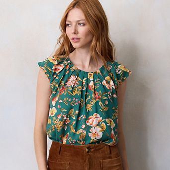 Women's LC Lauren Conrad Pleated Scoopneck Top