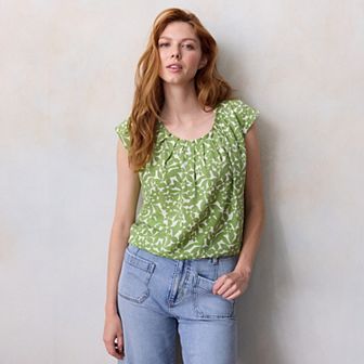 Women's LC Lauren Conrad Pleated Scoopneck Top