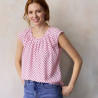 Women's LC Lauren Conrad Pleated Scoopneck Top