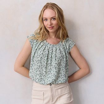 Women's LC Lauren Conrad Pleated Scoopneck Top