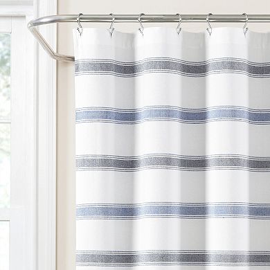 Lush Decor Stripe Woven Textured Yarn Dyed Shower Curtain
