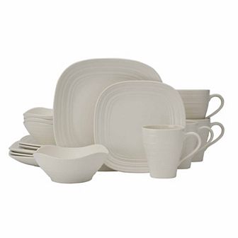 Mikasa Swirl Square 16 pc Dinnerware Set