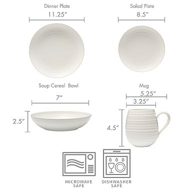 Mikasa Swirl Coupe Graphite 4-pc. Dinnerware Set