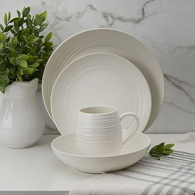 Mikasa Swirl Coupe Graphite 4-pc. Dinnerware Set