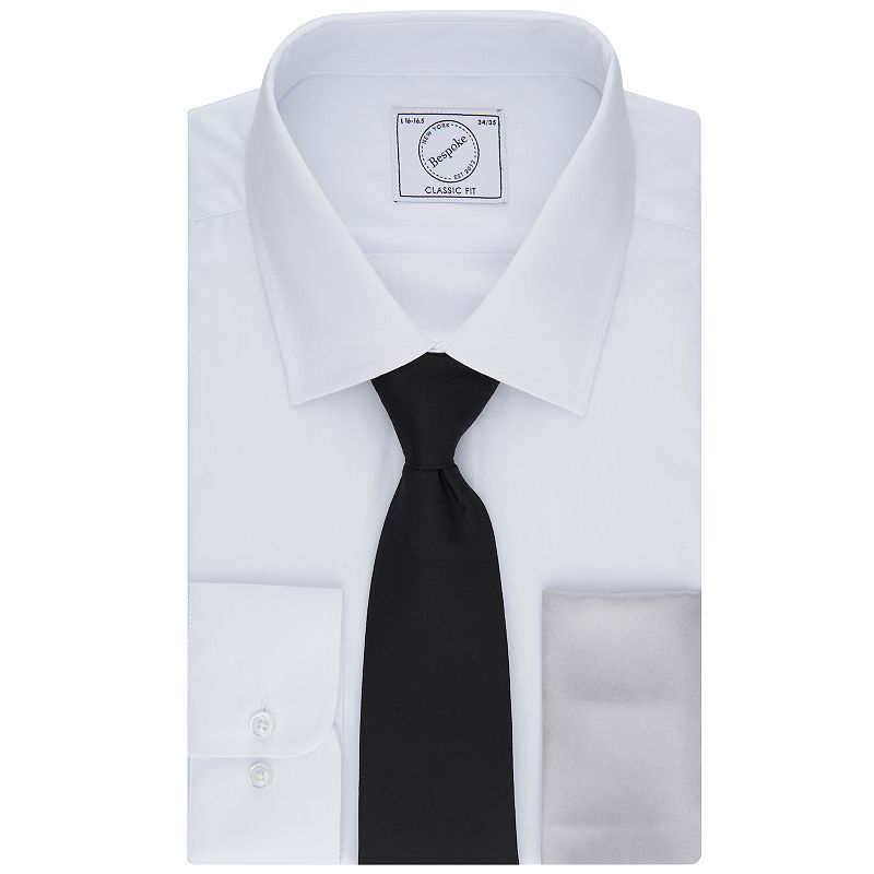 Mens Bespoke Dress Shirt, Tie & Pocket Square Set, Size: XL-36/37, White