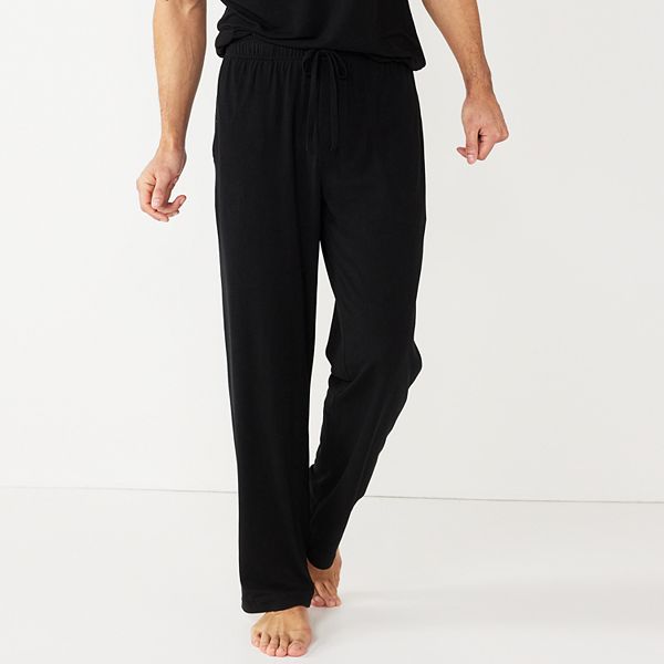 Men's Pajama Nylon Spandex Sleep Bottoms Broadcloth Thin Fabric Male Sleepwear 