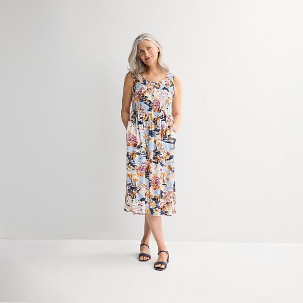 petite midi dress fall A-line Tiered Midi Dress main image 1