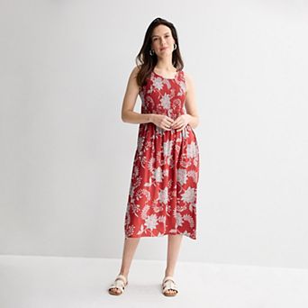 Petite Croft & Barrow® Smocked Midi Dress