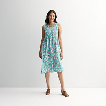Petite Croft & Barrow® Smocked Midi Dress
