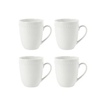 Fitz & Floyd Beaded 4 pc Mug Set