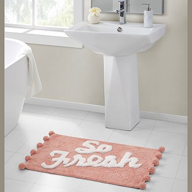 VCNY Home So Fresh Pom Pom Pink Bath Rug